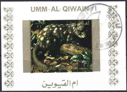 Umm al-Kaiwain 1972 - Mi 1539 BwBL - Tierwelt : Lemur ( Block 70 x 50 ) Ungezahnt