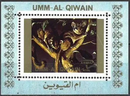 Umm al-Kaiwain 1972 - Mi 1539 AbBL - Tierwelt : Lemur - MNH ( Block 70 x 50 ) 