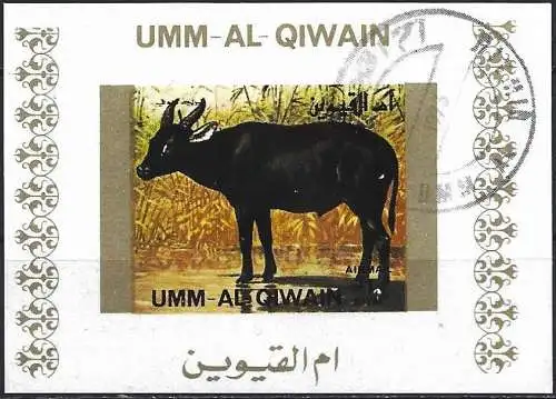 Umm al-Kaiwain 1972 - Mi 1534 BwBL - Büffel Anoa ( Block 70 x 50 ) Ungezahnt