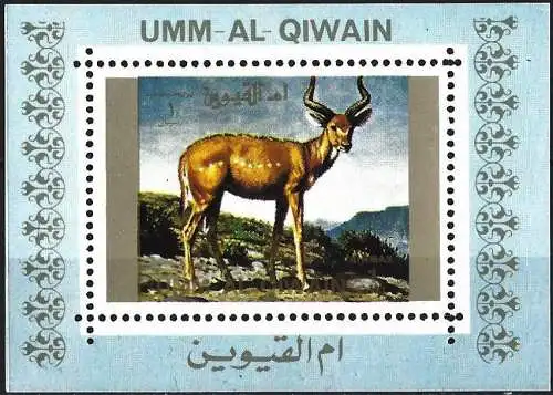 Umm al-Kaiwain 1972 - Mi 1374 AbBL - Tierwelt : Antilope - MNH ( Block 70 x 50 ) 