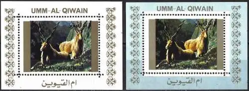 Umm al-Kaiwain 1972 - Mi 1535 AwBL & AbBL - Tierwelt : Ziegenmarkhor - MNH ( Block 70 x 50 ) 