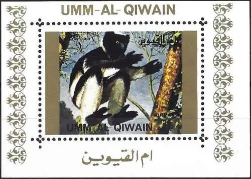 Umm al-Kaiwain 1972 - Mi 1370 AwBL - Tierwelt : Affe - MNH ( Block 70 x 50 ) 