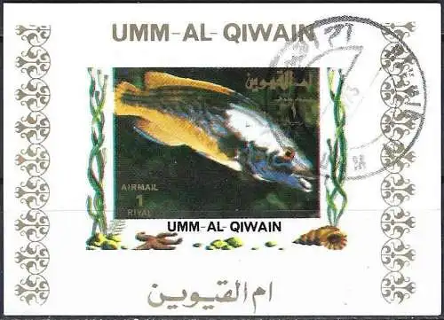 Umm al-Kaiwain 1972 - Mi 1312 BwBL - Fisch ( Block 70 x 50 ) Ungezähnt