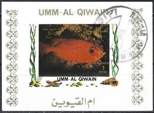 Umm al-Kaiwain 1972 - Mi 1480 BwBL - Fisch ( Block 70 x 50 ) Ungezähnt