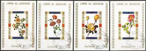 Umm al-Kaiwain 1972 - Mi 1435/40/41/46 BEBw - Blume (  Block 70 x 50 ) Ungezähnt