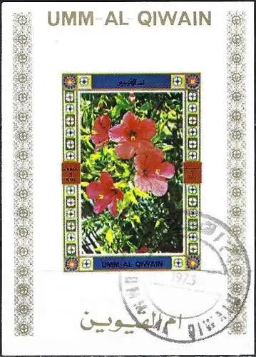 Umm al-Kaiwain 1972 - Mi 1042 BEBw - Blume (  Block 70 x 50 ) Ungezähnt