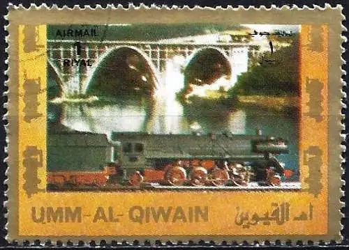 Umm al-Kaiwain 1972 - Mi 1217A - Dampflokomotive