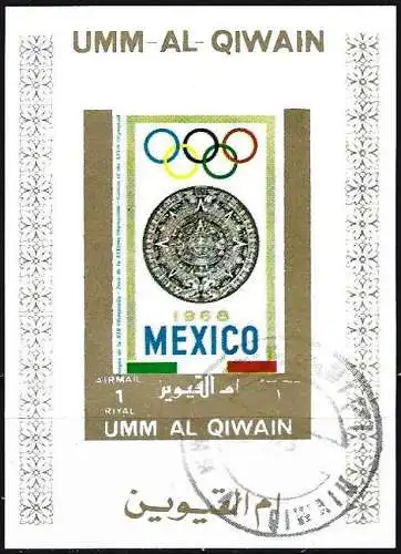 Umm al-Kaiwain 1972 - Mi 1111 BEBw - Olympischen Spiele in Mexico (  Block 70 x 50 ) Ungezähnt