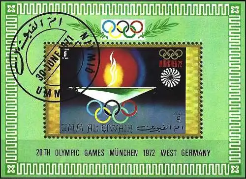 Umm al-Kaiwain 1971 - Mi BL33 - Olympischen Spiele in Munich (  Block 100 x 73 ) 