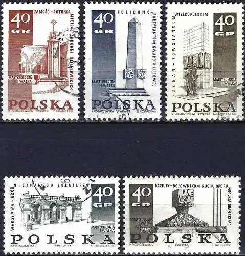 Polen 1968 - Mi 1885/89 - YT 1732/38 - Komplette Serie