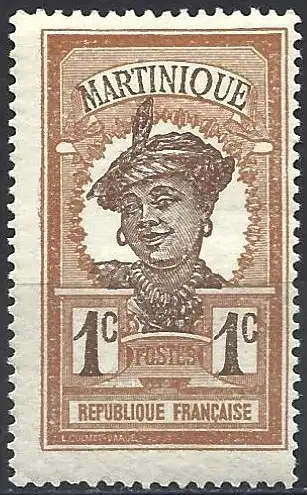 Martinique 1908 - Mi 56 - YT 61 - Frau - MNH