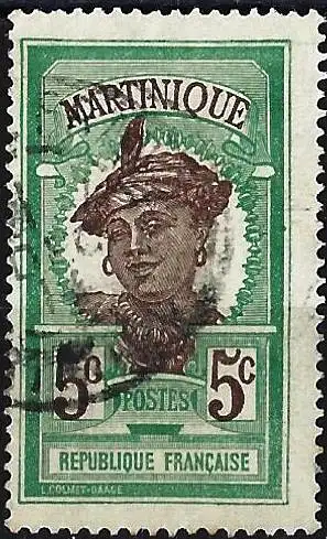 Martinique 1908 - Mi 59 - YT 64 - Frau 