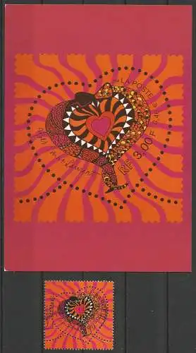 Frankreich 2000 - Mi 3436 - YT 3295 - Valentinstag : Herz von St Laurent - Briefmarke + Ansichtkarte der Post