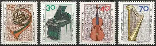 Deutschland BDR 1973 - Mi 782/85 - YT 631/34 - Musikinstrumente - Komplette Serie MNH