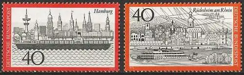 Deutschland BDR 1973 - Mi 761/62 - YT 611/12 - Hamburg & Rüdesheim - MNH