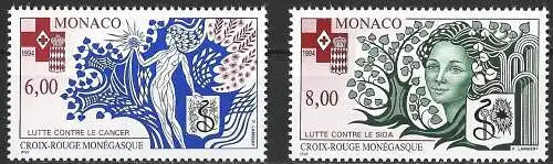 Monaco 1994 - Mi 2203/04 - YT 1960/61 - Rotes Kreuz von Monaco - MNH