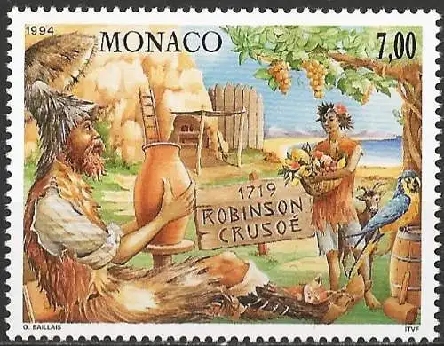 Monaco 1994 - Mi 2207 - YT 1964 - Robinson Crusoé von Daniel Defoe - MNH