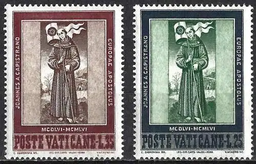 Vatikan 1956 - Mi 261/62 - YT 232/33 - St Jean de Capistrano, Gemälde von Cola - MNH