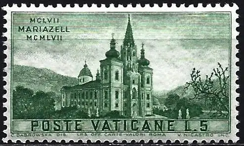 Vatikan 1957 - Mi 276 - YT 247 - Basilika Mariazelli, Österreich - MNH