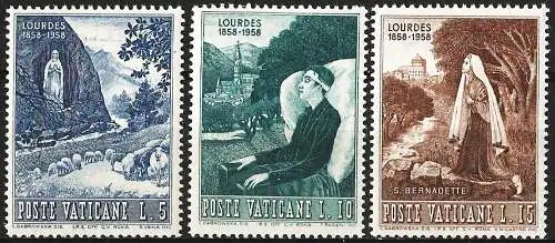 Vatikan 1958 - Mi 282/84 - YT 251/53 - Lourdes - MNH