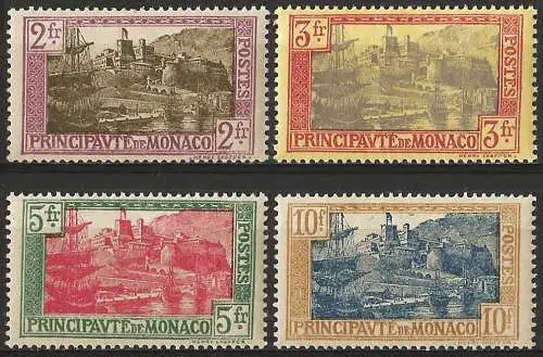 Monaco 1925/27 - Mi 100/103 - YT 100/103 - Der Hafen - MNH