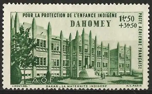 Dahomey 1942 - Mi 156 - YT Pa 6 - Krankenhaus Dakar - MNG - Flugpost