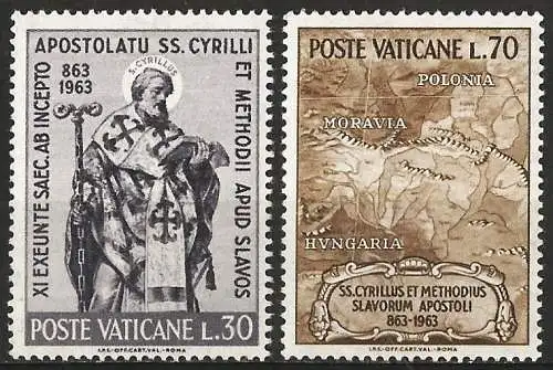 Vatikan 1963 - MI 436/37 - YT 387/88 - St Cyrille - MNH 