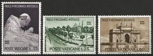 Vatikan 1964 - MI 459/61 - YT 418/20 - Reise von Papst Paul VI. nach Indien - MNH 