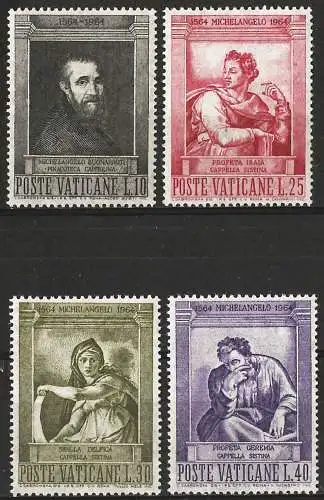 Vatikan 1964 - MI 454/57 - YT 405/08 - Werke von Michelangelo - MNH 