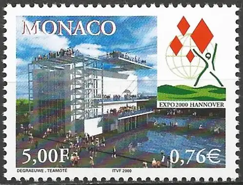 Monaco 2000 - Mi 2502 - YT 2252 - Weltausstellung Hannover " Expo 2000 "- MNH