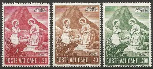 Vatikan 1965 - Mi 487/89 - YT 438/40 - Weihnachten - Komplette Serie MNH 