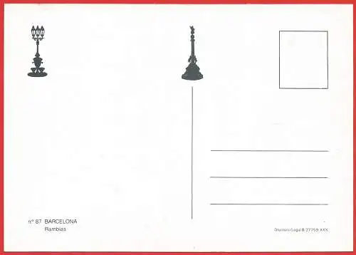 [Ansichtskarte] Spanien ( Katalonien ) Barcelona : Avenue Ramblas/
Espagne ( Catalogne ). 
