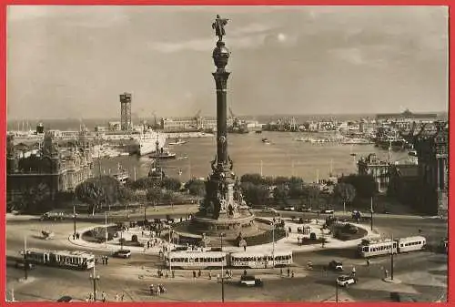 [Ansichtskarte] Spanien ( Katalonien ) Barcelona : Puerta de la Paz, Hafen und Kolombus Denkmal /
Espagne ( Catalogne ) Porte de la Paix, le port & le monument à Colomb. 