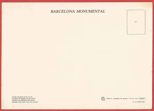 [Ansichtskarte] Spanien ( Katalonien ) Barcelona : Treppen der Türme der Sagrada Familia /
Espagne ( Catalogne ) Escaliers des tours de la Sagrada Familia. 