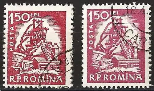 Rümanien 1960 - Mi 1882 C - YT 1703 - Metallindustrie - Gezähnt 14¼ x 13½ - Zwei  Farbschattierungen