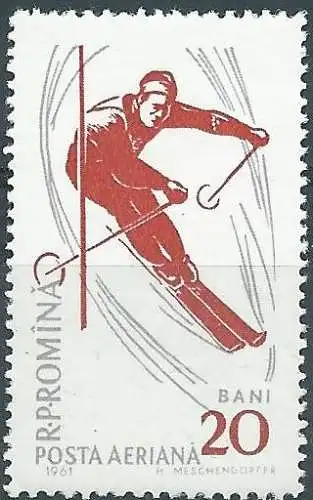 Rümanien 1961 - Mi 1952 - YT Pa 128 - Sport: Skifahren - Luftpost - MNH