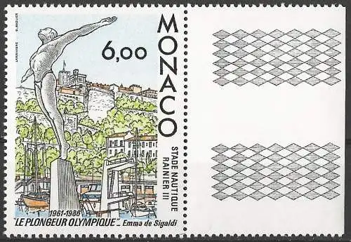 Monaco 1986 - Mi 1775 - YT 1549 - Olympische Taucherstatue von Emma de Sigaldi - MNH 