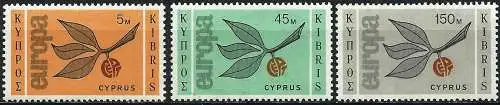 Zypern 1965 - Mi 258/60 - YT 250/52 - Europa CEPT - Komplette Serie MNH