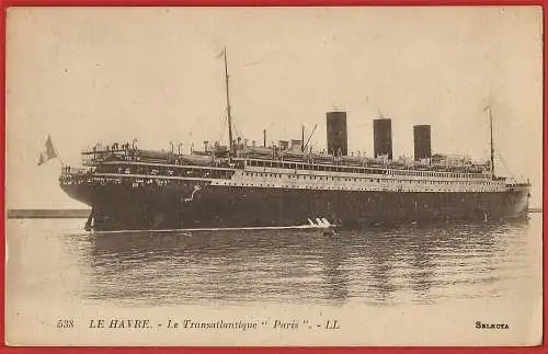 [Ansichtskarte] Passagierschiff " Paris "/ Paquebot de la Cie Générale Transatlantique / Ocean liner. 