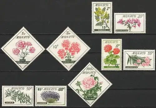 Monaco 1959 - Mi 609/17 - YT 514/22 - Blumen - Komplette Serie MNH