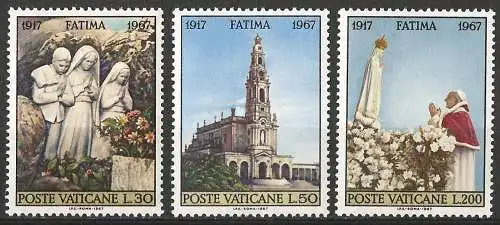 Vatikan 1967 - Mi 528/30 - YT 473/75 - Erscheinungen von Fatima - MNH 