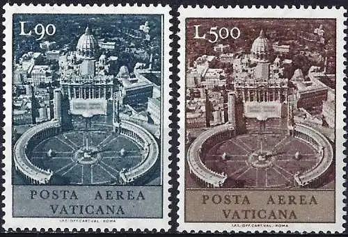 Vatikan 1967 - Mi 519 & 522 - YT Pa 49 & 51 - Der Petersplatz - Flugpost - MNH 