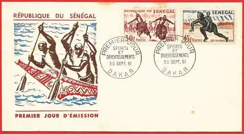 Senegal 1961 - Mi 244/49 - YT 204/09 - Volkstänze - FDC