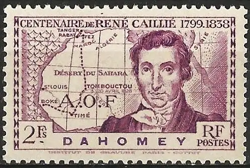 Dahomey 1939 - Mi 111 - YT 111 - Der Forscher René Caillié - MNG