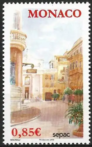 Monaco 2009 - Mi 2957 - YT 2699 - Aquarell von Rino Golinelli : Rathausplatz - MNH 