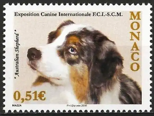 Monaco 2010 - Mi 2978 - YT 2721 - Hund : Australischer Schäferhund - MNH 