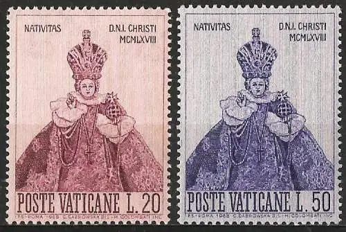 Vatikan 1968 - Mi 541/42 - YT 482/83 - Weihnachten - MNH 