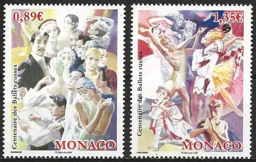 Monaco 2009 - Mi 2943/44 - YT 2684/85 - Russische Ballette - MNH 