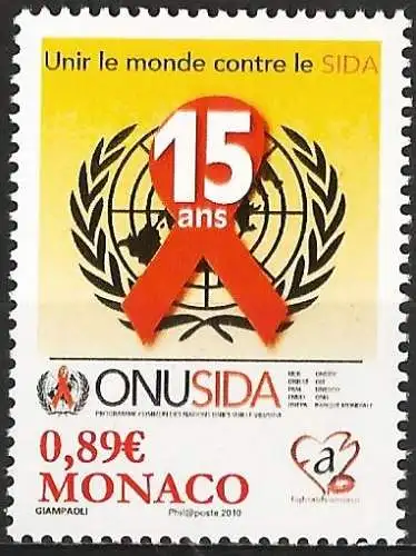 Monaco 2010 - Mi 2997 - YT 2738 - UNO : Kampf gegen AIDS - MNH 