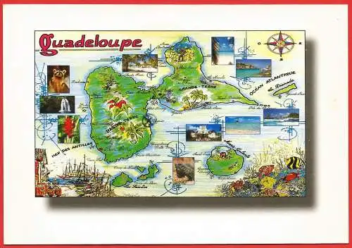 [Ansichtskarte] France - Guadeloupe ( 971 ) Carte géographique /  Frankreich : geografische Karte. 